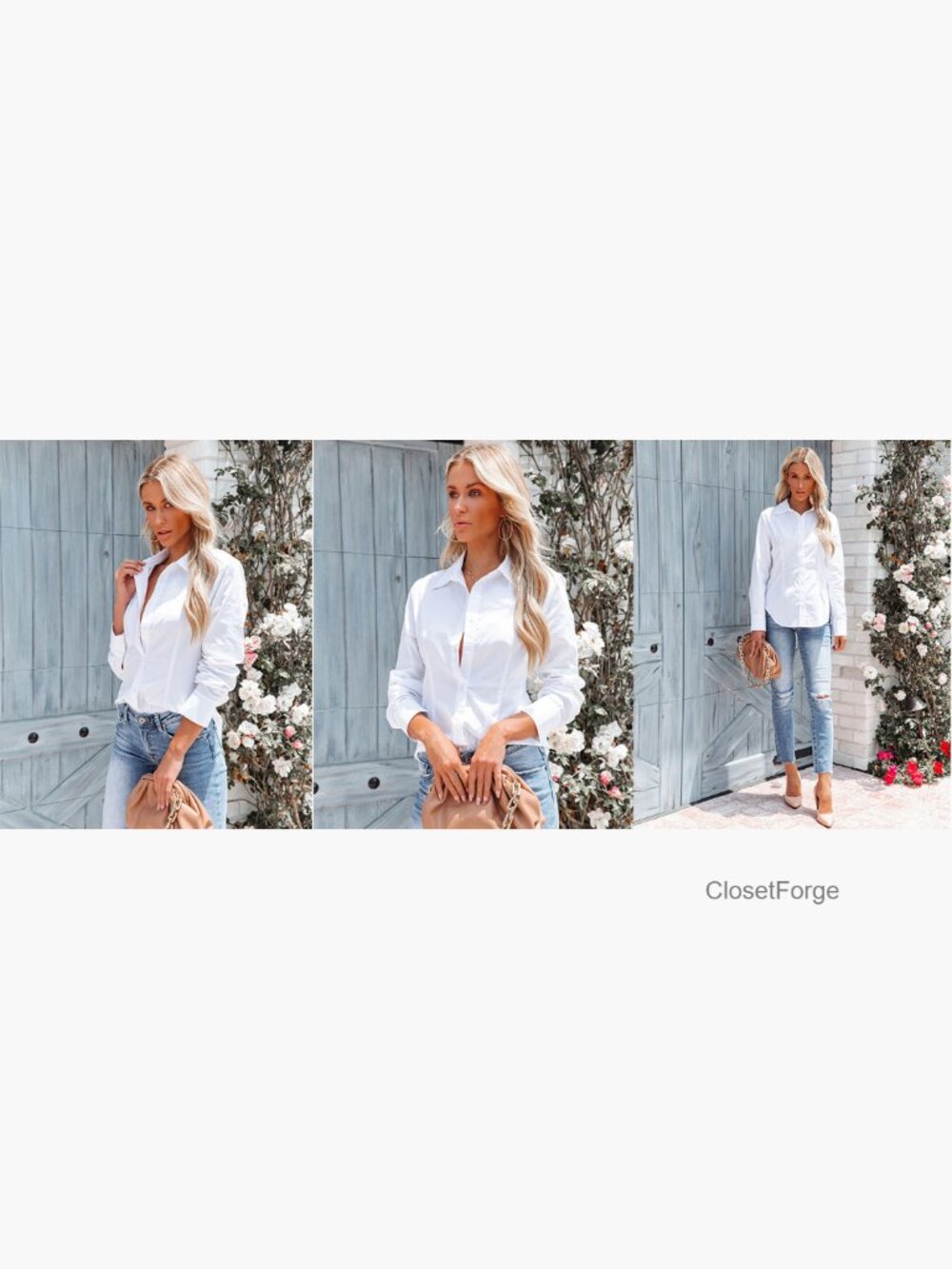 Women's Button Down Shirt Long Sleeve Wrinkle Free Blouse - Picture 7 of 7
